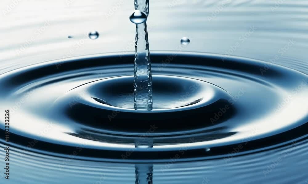 Poster captivating ripples of water formed by a single drop creating a tranquil moment of serenity in a cal