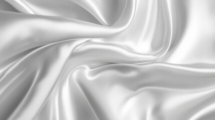 Obraz premium Graceful Elegance: Flowing White Silk Fabric in Midair