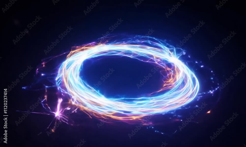 Poster a mesmerizing whirl of glowing colors creates a dynamic light display in an abstract, dark setting. 