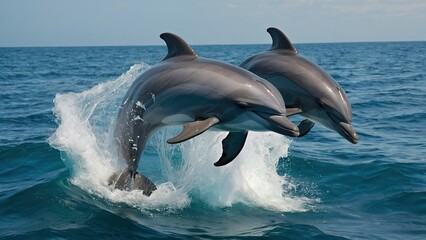 "Ocean's Grace: Dolphins in Motion"