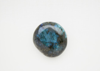 Labradorite gemstone on white background