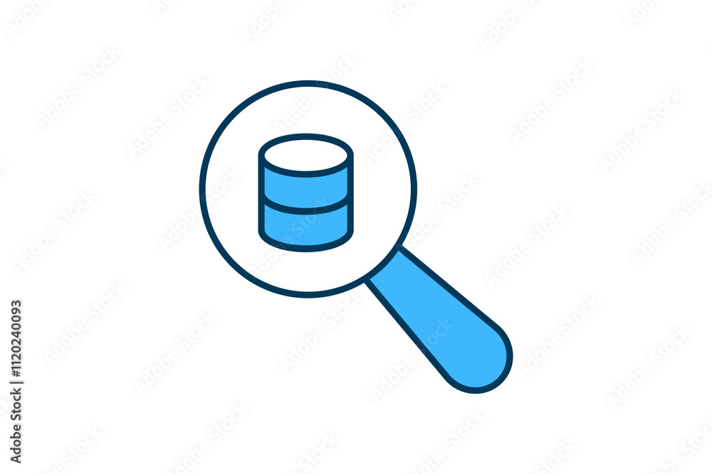 Poster Database Search icon. icon related to Search. suitable for web site, app, user interfaces etc. flat line icon style. simple vector design editable