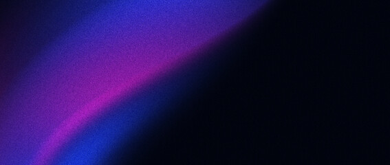 Dark blue purple glowing color wave gradient background, grainy texture black noise effect poster header banner design,copy space