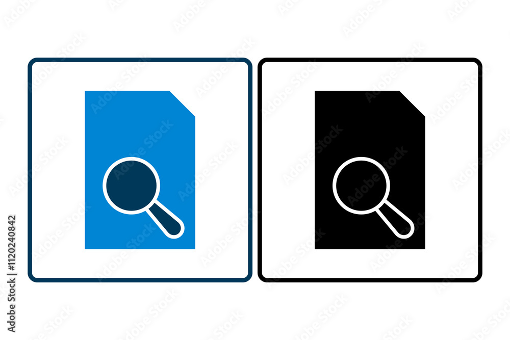 Aufkleber file search icon. icon related to search. suitable for web site, app, user interfaces, printable etc
