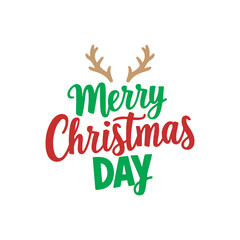 Obraz premium Merry Christmas day typography - 2