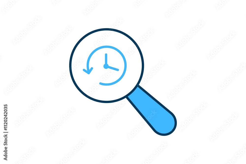 Poster search history icon. icon related to search. suitable for web site, app, user interfaces, printable 