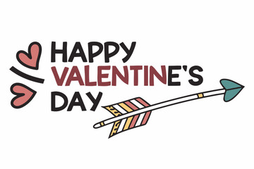 Happy Valentine's day typography design