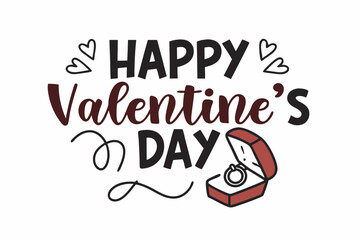 Fototapeta premium Happy Valentine's day typography design