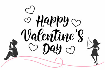 Happy Valentine's day typography design