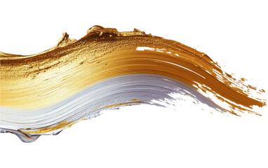 Fototapeta premium Gold and Silver Brush Stroke on Transparent Background