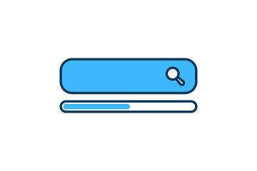 Search in Progress icon. icon related to Search. suitable for web site, app, user interfaces, printable etc. flat line icon style. simple vector design editable