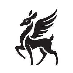 deer vector logo illustration, Deer silhouette logo icon vector illustration. Black Deer Vector
