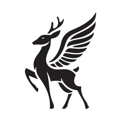 deer vector logo illustration, Deer silhouette logo icon vector illustration. Black Deer Vector