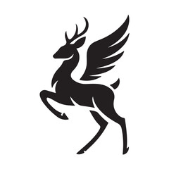 deer vector logo illustration, Deer silhouette logo icon vector illustration. Black Deer Vector