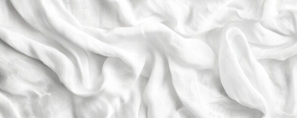 Obraz premium Seamless white linen textile background texture overlay, suitable for minimalist designs.