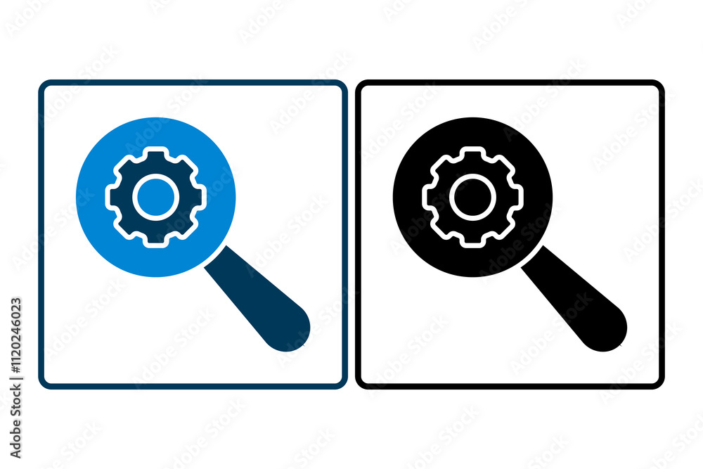 Poster advanced search icon. icon related to search. suitable for web site, app, user interfaces, printable