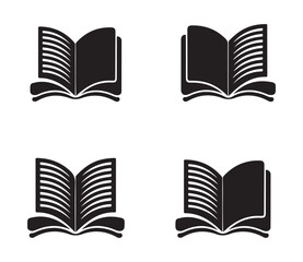 Book icon set. open book icon vector. eBook icon