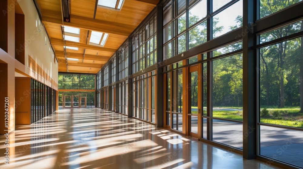 Poster incorporating natural light into building designs not only improves aesthetics but also boosts the h