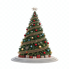 abstract 3d eye catching Christmas tree in different style isolated on white background