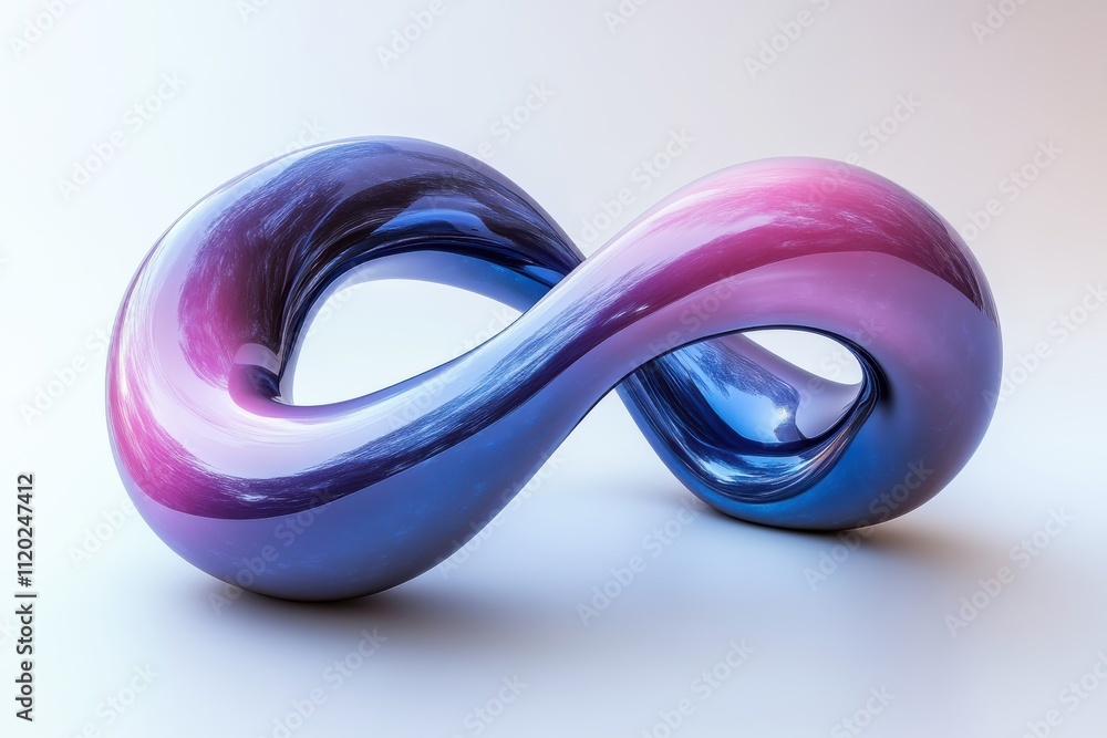 Poster a colorful, abstract infinity symbol representing continuity and connection.