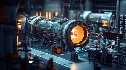 Fototapeta premium Advanced 3D Testing Rigs for Rocket Engineering Operations