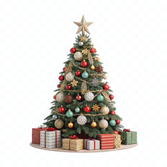 abstract 3d eye catching Christmas tree in different style isolated on white background