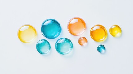 Vivid Soap Bubbles Dancing on Neutral Background - Captivating Colors and Motion