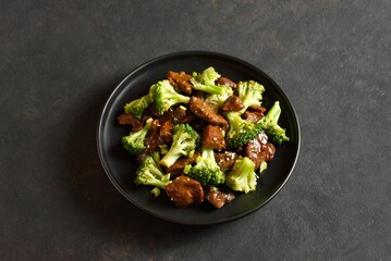 Beef with broccoli in asian style