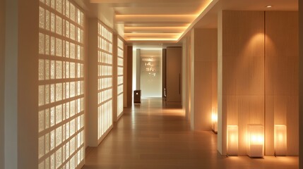 Elegant Modern Interior Hallway with Soft Lighting