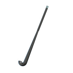 3D render of a simple, long black golf club isolated on a white background, viewed from a 45-degree side angle.