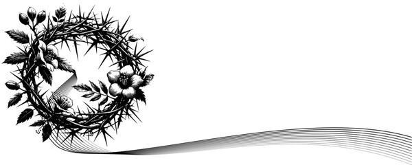 crown of thorns, black crown of thorns vector.