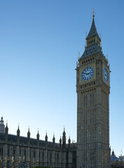 Obraz premium Big Ben and the Great Clock of Westminster on the Elizabeth Tower at the Houses of Parliament London