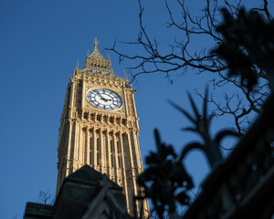 Big Ben and the Great Clock of Westminster on the Elizabeth Tower at the Houses of Parliament London
