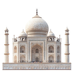 Taj Mahal, Indian monument isolated on transparent background. Cutout.
