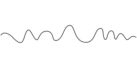 One line drawing of sound wave. Continuous linear sketch .Doodle vector illustration, red and blue waving lines , zigzag lines sound waves, One continuous line drawing of music player soundbar.