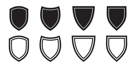 Shield check mark icon . Protection secure lock vector sign. Security and privacy symbol.