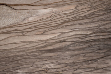 Closeup of travertine deposits at Grand Prismatic hot spring, Yellowstone National Park