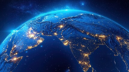 Earth at Night, Stunning View of City Lights from Space