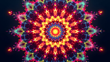 Fototapeta premium Mandala-Inspired Pattern with Holi Color Explosions