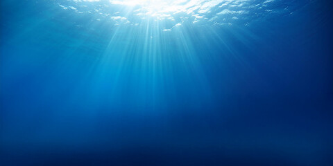 Fototapeta premium Sunrays Passing Through The Water Surface