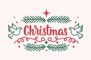Merry Christmas typography design 