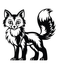 Fox silhouette vector illustrations