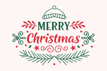 Merry Christmas typography design 