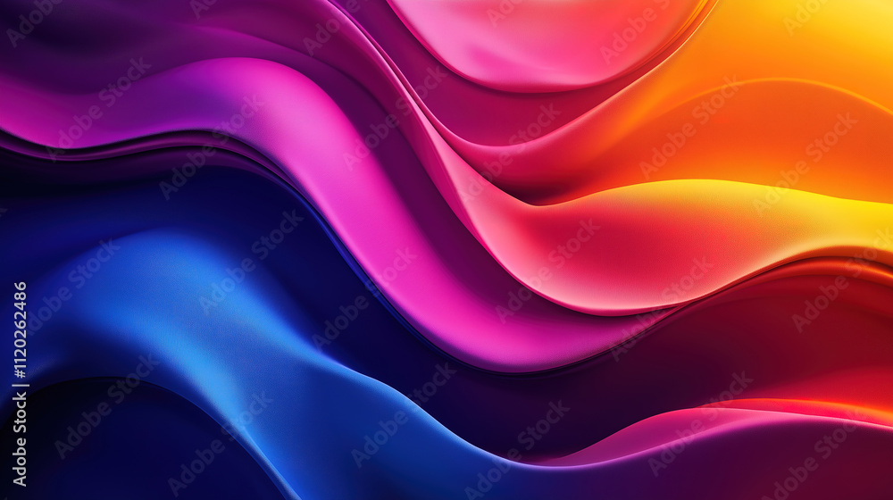 Poster vibrant abstract wave pattern in a spectrum of colors. this captivating abstract image showcases a d