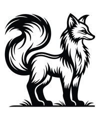 Fox silhouette vector illustrations