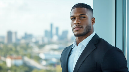 Fototapeta premium Business professional portrait urban setting modern style confident view