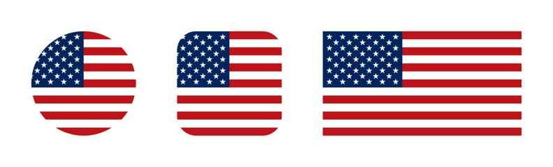 United States flag icon set