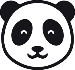 Fototapeta premium Cute Panda Head isolated Silhouette, logo vector illustration 