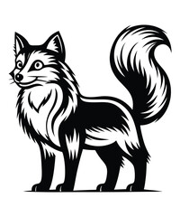 Fox silhouette vector illustrations