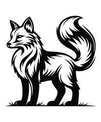 Fox silhouette vector illustrations